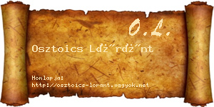 Osztoics Lóránt névjegykártya