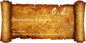 Osztoics Lóránt névjegykártya