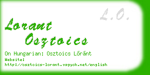 lorant osztoics business card