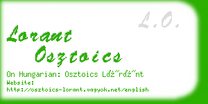 lorant osztoics business card